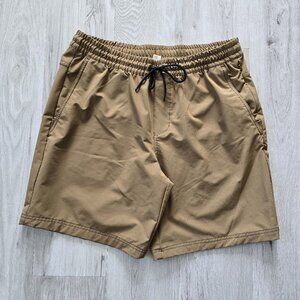 stretchtech | tan brown monochrome sport activewear shorts | MENS L